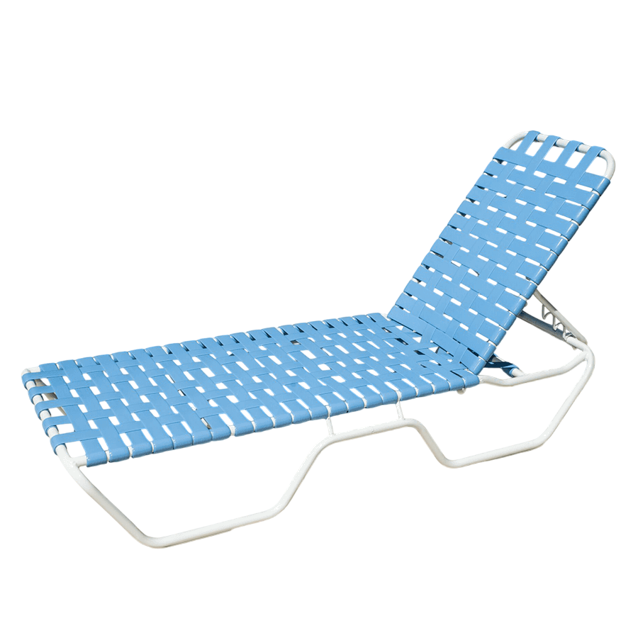 Island Club Crossweave Vinyl Strap Chaise Lounge - 12