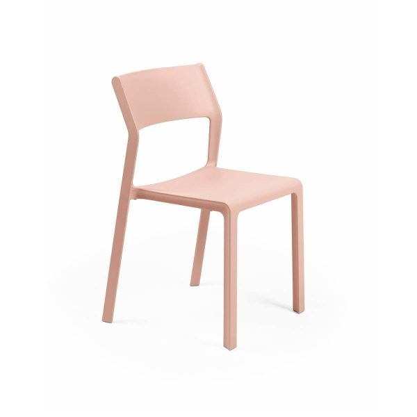 trill plastic resin armless side chair rose